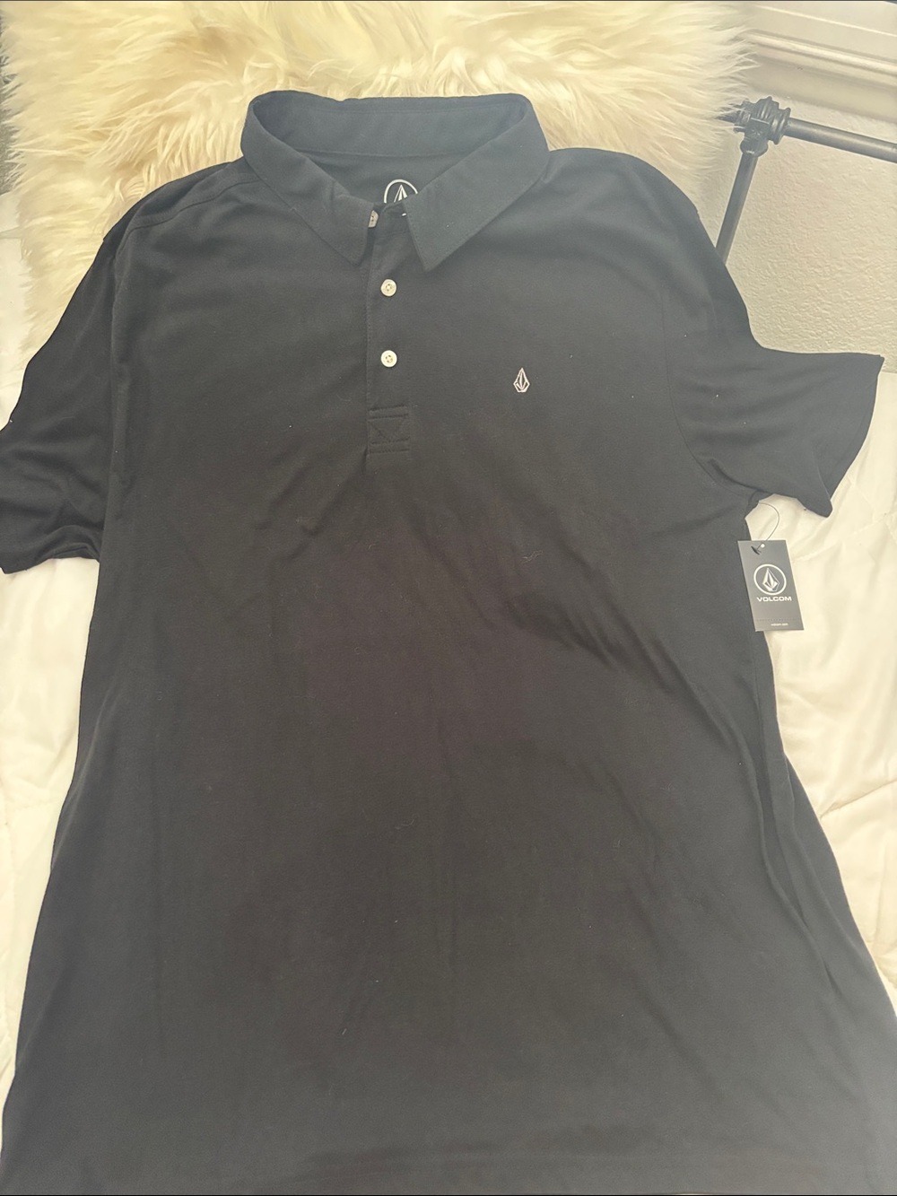 Volcom Black Men's Polo Shirt with Subtle Logo